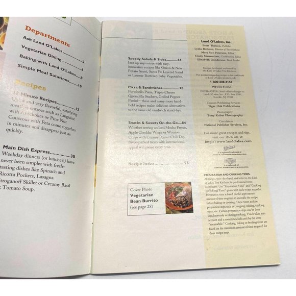 Fast Scratch Vegetarian Recipes Land O Lakes Collection Meatless Cooking Booklet - Picture 6 of 9
